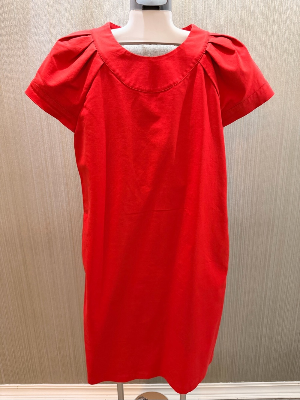 Moschino Cheap and Chic Red Puff Sleeve Shift Dress